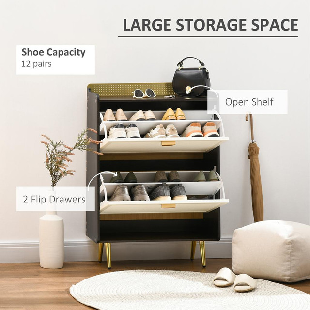 Shoe Cabinet 27.6" x 10" x 39.8" White in Storage & Organization - Image 4