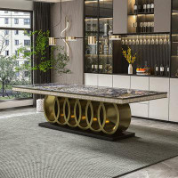 POWER HUT Modern Simple High-End Rock Plate Table Home Italian Rectangular Light Luxury Table(Chair Not Included)