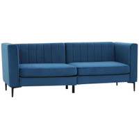 MODERN 3-SEATER SOFA, 78 CHANNEL TUFTED SOFA COUCH WITH VELVET FABRIC UPHOLSTERY