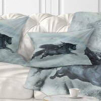 Made in Canada - East Urban Home Pegasus in the Heaven Animal Painting Pillow