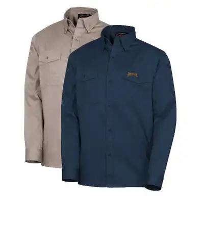 Refresh your work wear for less! Featuring the Pioneer Poly/Cotton Work Shirt. Designed with durabli...