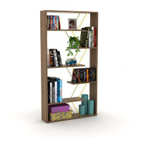 Latitude Run® Modern 6-Tier Wood Bookcase - Vibrant Colour, Durable Material, Versatile Storage For Office And Living Ro
