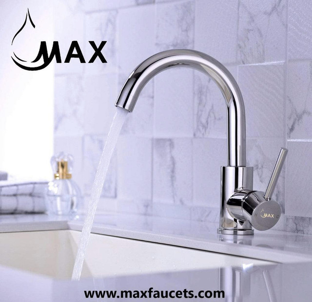 Bathroom Faucet Side Handle Swivel Spout Chrome Finish in Plumbing, Sinks, Toilets & Showers - Image 4