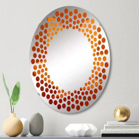 East Urban Home Amber Autumn Maple Leave - Polka Dot Wall Mirror-MIR114704-Oval