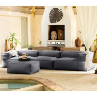 Hokku Designs Maretta 136'' Wide Outdoor U-Shaped Patio Sofa