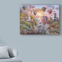 Winston Porter 'Balloons Over Cottage Cove ' Acrylic Painting Print on Wrapped Canvas
