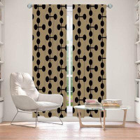 East Urban Home Lined Window Curtains 2-panel Set for Window Size Nika Mid Century Dottie Chocolate