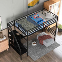 Isabelle & Max™ Metal Loft Bed Frame With Desk