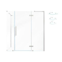 Ove Decors OVE Decors Endless TA2342201 Tampa, Corner Frameless Hinge Shower Door, 61 5/8 To 62 13/16 In. W X 72 In. H,