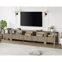 Gracie Oaks Gracie Oaks Modern Tv Stand For Tvs Up To 110 Inch, Vintage Grey Entertainment Center For 55-110 Inch Tv Con