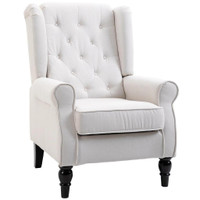 FABRIC ACCENT CHAIR, BUTTON TUFTED ARMCHAIR, MODERN LIVING ROOM CHAIR