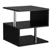 Ivy Bronx 20" Modern End Table, Accent Side Table, S-Shaped Coffee Table With Storage Shelf And Steel Poles