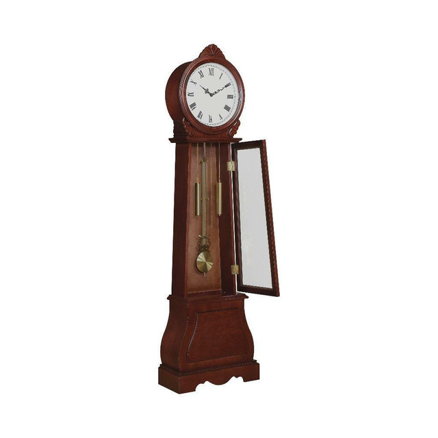 Grandfather Clock With Chime Brown Red   Height: 71.75 in in Home Décor & Accents - Image 3