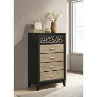 Mercer41 Ardeth Modern & Contemporary Chest Made With Wood In Black And Natural
