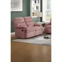 Latitude Run® Luxurious Velvet Light Brown Colour 2-Seater Manual Recliner Loveseat Couch Manual Motion Plush Armrest Li