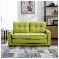 Latitude Run® 59.4" Upholstered Loveseat Sofa with Pull-Out Bed and Side Pocket