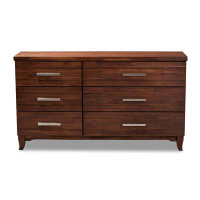 Lefancy.net Lefancy  Ella Modern and Contemporary Warm Oak Brown Finished Wood 6-Drawer dresser