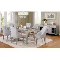 Rosdorf Park 7 Piece Dining Set In Silver And Grey