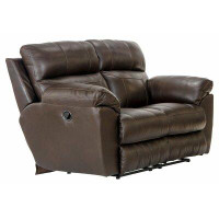 Wade Logan Alonii 66" Leather Match Pillow Top Arm Reclining Loveseat