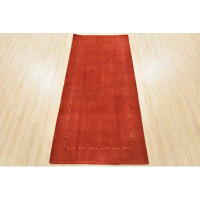 Foundry Select Gabbeh Lori Runner 3’3” X 6’9” Red Wool Hand-Knotted Oriental Rug