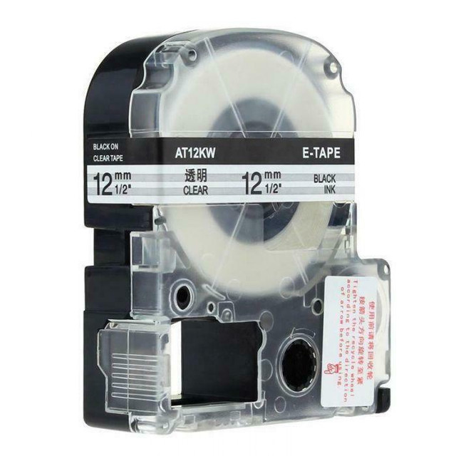 Weekly Promo! Epson LC-4TBN LabelWorks Clear LK Label Tape, 12mm, Black On Clear, ST12KW, 1/Pack, Compatible in Printers, Scanners & Fax