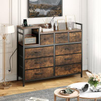 17 Stories Bedroom Dresser For Living Room TV Stand With 9 Drawers