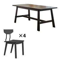 WOOD PEEK LLC Modern Simple All Solid Wood Dining Table And Chair Combination_4_30.31 x 17.32 x 18.89