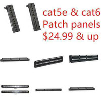 Cat5e and cat6 patch panels, 12 port,24 port,48 port, $25 & up