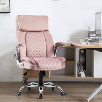 Everly Quinn Elegant Velvet Executive Office Chair: Comfortable Swivel Desk Chair For Any Office Room