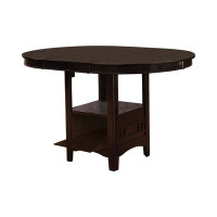 Red Barrel Studio 60 Inch Counter Height Table With Storage, Open Shelf, 6 Seater, Brown