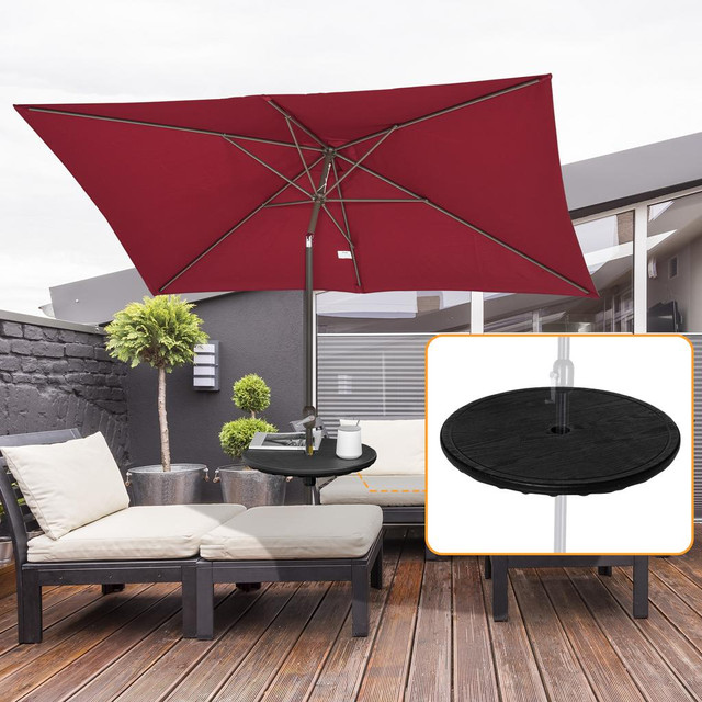 Umbrella Table 19.7" x 2.4"H Black in Patio & Garden Furniture