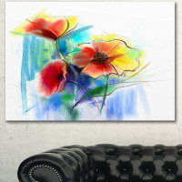 Design Art Watercolor Multi-colour Flower Illustration Graphic Art Print on Wrapped Canvas