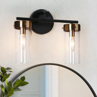 Everly Quinn Marcha Gold Modern Dimmable Vanity Light