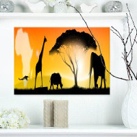 Design Art 'African Wildlife Panorama' Graphic Art on Wrapped Canvas