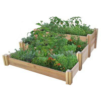 Gronomics 4 ft x 4 ft Wood Raised Garden Bed