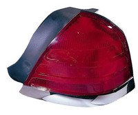 Tail Lamp Passenger Side Ford Crown Victoria 1999-2002 (Chrome Moulding-2 Bulb-Red) High Quality , FO2801176