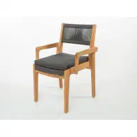 OASIQ Skagen Stacking Teak Patio Dining Chair with Cushion