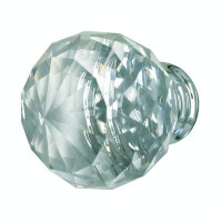 The Renovators Supply Inc. Crystal Glass Cabinet Knob Pulls 10 Pcs of Modern Round Dresser Drawers Knobs with Chrome Bas