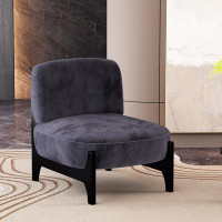 Wrought Studio 1 Piece Upholstered Velvet Fabric Mid Century Modern Accent Chair