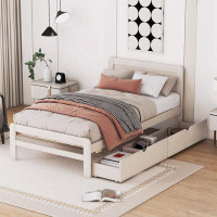 Winston Porter Modern Design  Platform Bed Frame With 2 Drawers