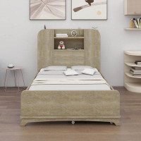 Ivy Bronx Twin Size Platform Bed With Two Drawers And Light Strip Design