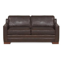 Vanguard Furniture American Bungalow 81" Genuine Leather Square Arm Sofa