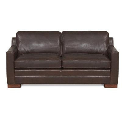 Vanguard Furniture American Bungalow 81" Genuine Leather Square Arm Sofa in Couches & Futons