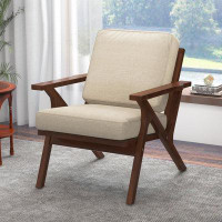 George Oliver Kinna 30'' Wide Solid Wood Frame Upholstered Modern Retro Armchair Accent Chair