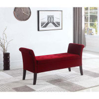 House of Hampton Deep Red Settee Style Storage Bench