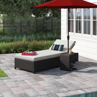 Latitude Run® Larrissa 87" Long Reclining Single Chaise with Cushions and Table