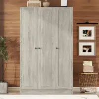 Winston Porter 3-Door Shutter Wardrobe with shelves