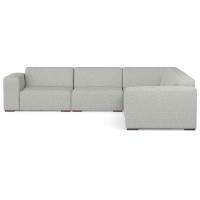 Simpli Home Rex Corner Sectional Modular Sofa in Tightly Woven Performance Fabric