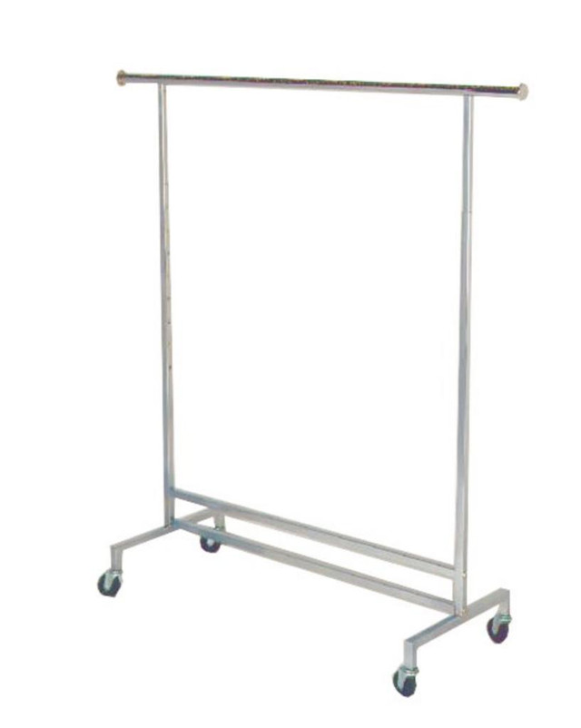 SINGLE HANGRAIL ROLLING RACK - SQUARE TUBING - 12 PULLOUT ARMS - ADJUSTABLE FROM 54 to 74 HIGH in Other in Saskatchewan - Image 2