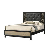 17 Stories Selena Modern & Contemporary Queen Bed Made With Wood In Black And Natural